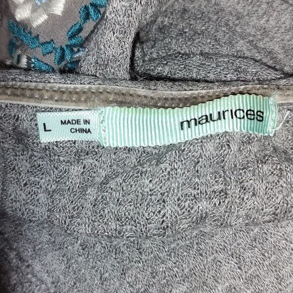 Maurices  gray long sleeve sharkbite tunic top Sz L - Picture 5 of 5